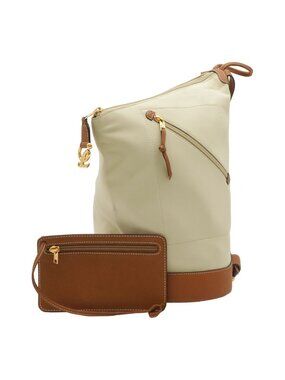 Loewe Anton Backpack Belt Bag Canvas Leather Beige Brown